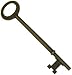 3 1/8" Antique Brass Plated Skeleton Key With Triple Notched Bit. Antique Skeleton Key.