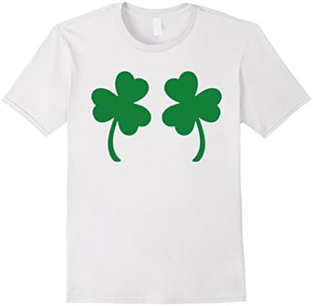 Men's Irish Shamrock Boobs T-shirt Funny St. Paddy's Day Tee XL White