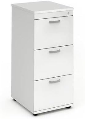 Trexus Wooden Filing Cabinet 500mm 3 Drawers White 154893