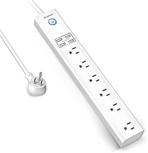 IECOPOWER Surge Protector Power Strip with 4 Fast Charging USB Port,Desktop Charging Station 4.5 ft Extension Cord for Cruise Ship, Office and Dorm Room Multi Plug Extender (White) IECOPOWER Surge Protector Power Strip with 4 Fast Charging USB Port,Desktop Charging Station 4.5 ft Extension Cord for Cruise Ship, Office and Dorm Room Multi Plug Extender (White)