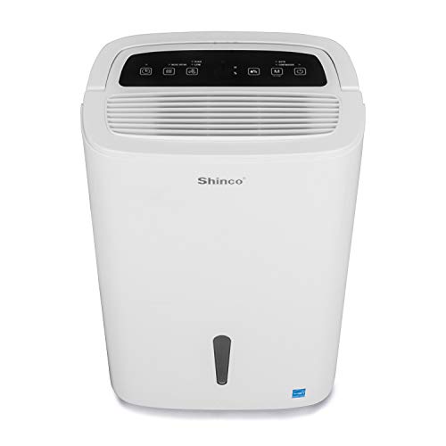 Shinco 50 Pint Mid Size Portable Dehumidifier for mid Size Rooms up to 3000 Sq.Ft - for Home, Basement, Bedroom, Bathroom - Energy Star, Quiet, Portable with Wheels, and Drain Hose Outlet