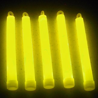 6" premium lumistick glow light sticks yellow (tub…