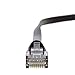 InstallerParts 35Ft Cat 6 Flat Patch Cable Black -- Professional Series -- 50 Micron Gold Plated RJ45 Connectors -- Ethernet Data Network