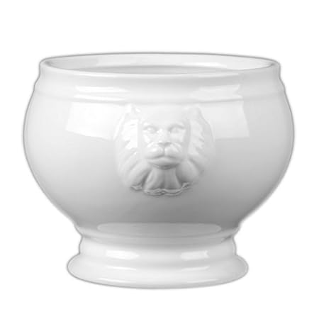 Holst Porzellan Löwenkopfterrine 1,30 l, Porzellan, weiß 14.5 cm