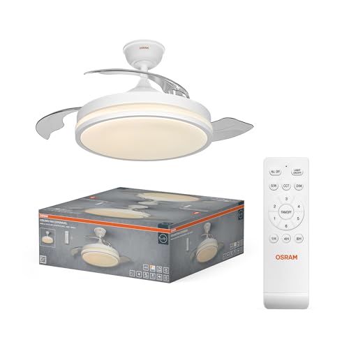OSRAM Coromuel LED Ceiling Fan 1065mm 60W CCT 3000/4000/6500K 2600LM 115° Beam Angle 50,000 H Lifespan Dimmable Remote Control Included