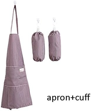 LIULU Practical Multi-function Kitchen Tool Set Korean Fashion Waterproof Striped Simple Fashion Apron Set (Color : B)