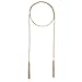 Lariatneck Long Tassel Necklace Y Shaped Adjustable Knot Chain Tassel Pendant for Women