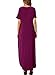 HUSKARY Women's Summer Maxi Dress Casual Loose Pockets Long Dress Short Sleeve Split Plum Red