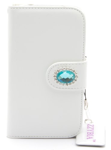 ZZYBIA® S4 HD b White Leatherette Stand Case Card Holder Wallet for Samsung Galaxy S4 IV I9500 I9505