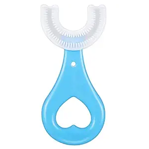 TOMdoxx U-Shaped Toothbrush Food Grade Soft Silicone Brush Head Teeth Dental Care Manual Toothbrush 360? Oral Teeth Cleaning Tools For 2-6 Year Children Pack Of 1 Color May Vary