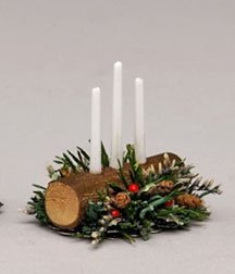 Birch log candle holder