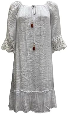 Mlle Gabrielle midi Printed Cotton Short Elastic Sleeve Scoop Neck Dress with Elastic Waist, Tasseled Draw String and Lining (US, Alpha, Medium, Regular, Regular, Green/White) at Amazon Women's Clothing store Mlle Gabrielle midi Printed Cotton Short Elastic Sleeve Scoop Neck Dress with Elastic Waist, Tasseled Draw String and Lining (US, Alpha, Medium, Regular, Regular, Green/White) at Amazon Women's Clothing store