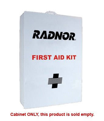 Radnor 64058002 Empty Four-Shelf 50 Person Industrial First Aid Cabinet with Liner
