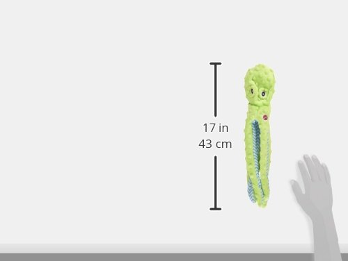 Ethical Pets Skinneeez Extreme Stuffingless durable squeaker Octopus Dog and Cat Toy, 16", Assorted