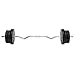 Best Choice Products 55lb 1in EZ Curl Bar Barbell Weight Set w/ 2 Lock Clamp Collars, 6 Plates - Silver/Black