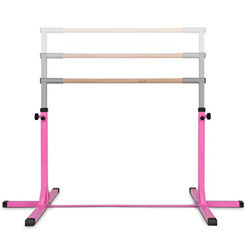 Costzon-Junior-Training-Bar-Stainless-Steel-Gymnastic-Horizontal-Bar-Height-Adjustable-39-59-Ideal-for-Gymnasts-1-4-Levels-220-lbs-Weight-Capacity