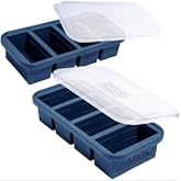 Souper Cubes 1 Cup Silicone Freezer Molds with Lids - Soup Cubes Freezer Tray with Lid - Perfect for Freezing Broth, Rice, In