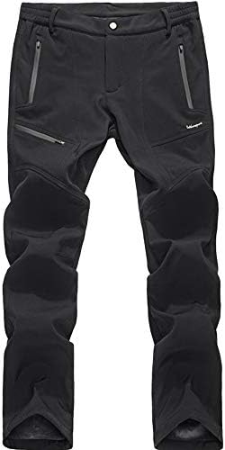 CHLNIX Men’s Soft Shell Fleece Lined Windproof Climbing Trousers Outdoor Showerproof Winter Warm Walking Cycling Pants