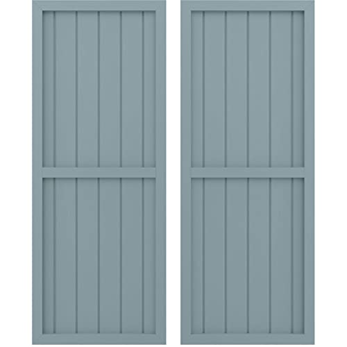 Ekena Millwork ARW101BF621X79SBH Americraft Six Exterior Real Wood Two Equal Pa…