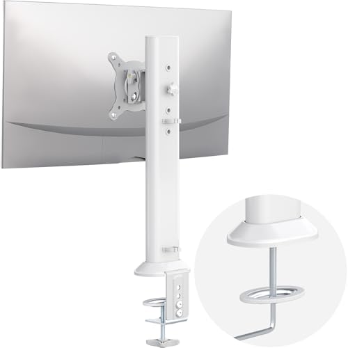 HEMUDU Single Desk Monitor Arm Mount Fits 13" to 32" Flat Curved Computer Screens Swivel Height Adjustable Rotatable Holds up to 77lbs