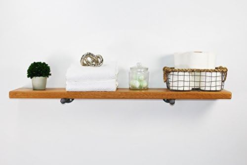 Industrial Pipe Floating Shelf with Cedar Wood by William Roberts Vintage