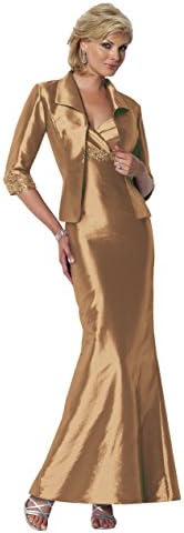 Cameron Blake 112633 Long Suit Dress, Stone, 16