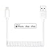 ONE PIX iPhone Charger Cable for Car (3 ft), MFi Certified Coiled Lightning Cable Compatible with iPhone 13Pro Max/13Pro/13/12Pro Max/12Pro/12/11/XS/XS Max/XR/X/8/8 Plus/iPad/iPod White-1pc