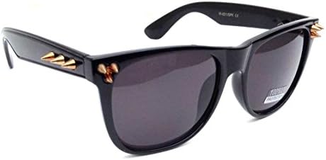 Black & Gold Spike Wayfarer Sunglasses #3