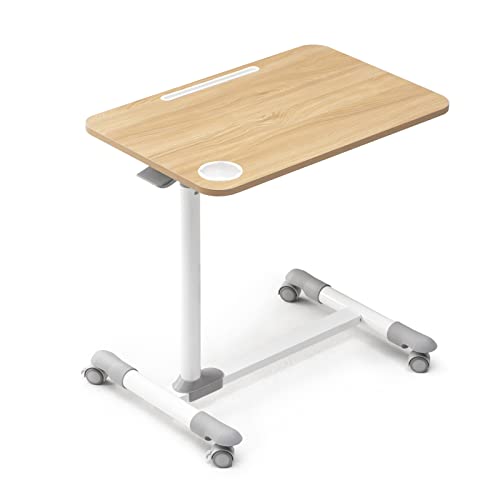 ETHU Overbed Table with Wheels, Rolling Tray Table, Hospital Bed Table