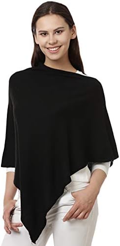Euro Design Ltd Cashmere Poncho Womens Wrap Poncho Topper Sweater/Jumper/Jacket/Cardigan Cashmere Blend Classic Poncho- Made in Italy