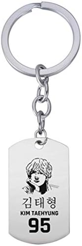 FUdeza Durable Kpop BTS Bangtan Boys Same Paragraph Keychain Stainless Steel Letter Lettering Military Key Ring Hot Gift for Fans for Women & Girls