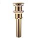 Senlesen Solid Brass Bathroom Vessel Sink Pop Up Drain Stopper without Overflow Gold Finished