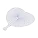 Cusfull 48 Pack White Folding Paper Fans Handheld Paper Fans for Wedding/Party/Party Favours (Heart Shape)