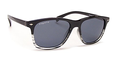 Coyote Eyewear Dakota Polarized Street & Sport Sunglasses, Black Crystal Fade Frame/Gray Lens