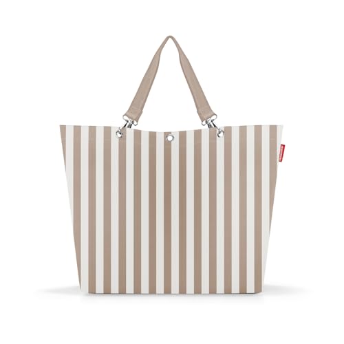 reisenthel shopper XL summerstripes coffee – Geräumige Shopping Bag und edle Handtasche in einem – Aus wasserabweisendem Material