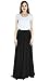 Women's Summer Chiffon Mopping Floor Length Big Hem Solid Beach Maxi Skirt (Large),Black,Large
