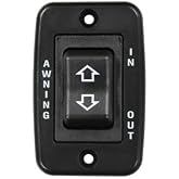 Awning Switch Compatible with Dometic 3310804.016 in/Out Rocker Switch Kit Black 25A 12VDC RV Camper