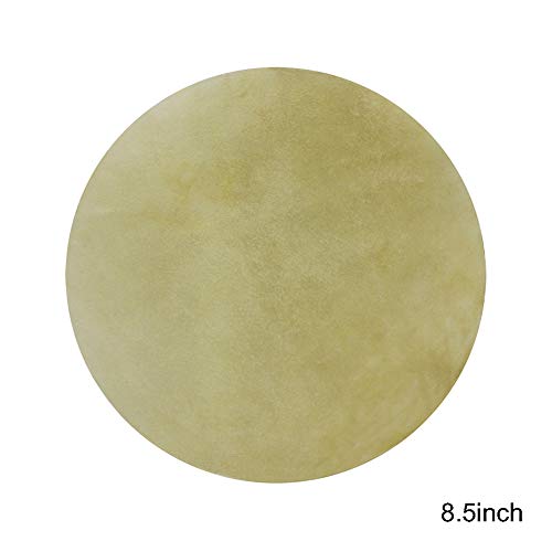 dezirZJjx Drum Skin,2Pcs 29/31cm Round Buffalo Leather African Bongo Drum Surface Skin Accessories 8.5 inch - Thumbnail 2