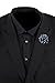 Men's Lapel Flower Handmade Boutonniere Pin for Suit - Polka Dot Mums (Navy Blue)