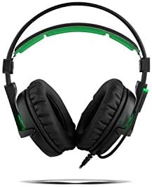 XonarX6 - Casque avec Microphone (Console de Jeu Vidéo + PC/Jeux Vidéo, Binaural, USB, Bandeau, Noir, Vert, Vert, Simili Cuir), Noir/Vert