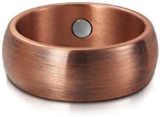 VITEROU Basic 8MM Magnetic Pure Copper Therapy Ring with 2 Powered Magnets for Arthritis Pain Relief Comfort Fit,Size 7-13