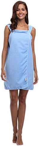 VIKEY Women's Spa Bath Wrap Shower Towel Cover up with Straps, Snap Closure