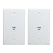 1 Port Ethernet Wall Plate - ESYLink Cat6 RJ45 Wall Plate Female to Female in White(2-Pack) primary