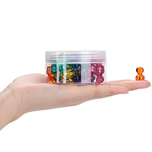Kuyang 60 Pack Push Pin Magnets Fridge Magnets, 6 Assorted Colors 10 Magnets Each Color. Small Strong Magnets Whiteboard Magnets For Home, School, Classroom and Office Use