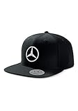 Mercedes Benz Men's Black Flat Brim Snapback Hat Cap