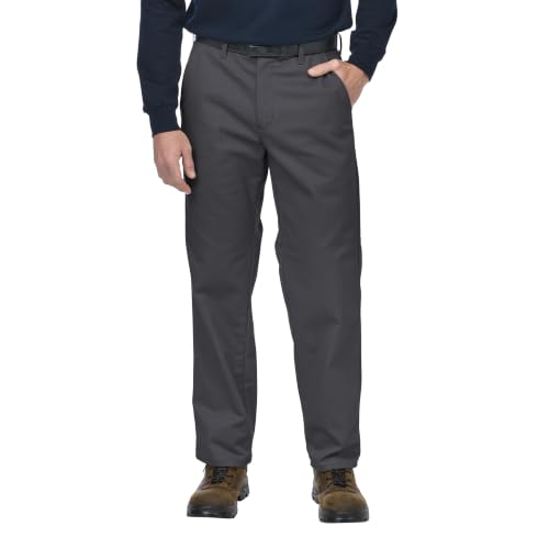 Bulwark FR Men's 9 Oz Twill Cotton Work Pant, Charcoal, 36W x 34L