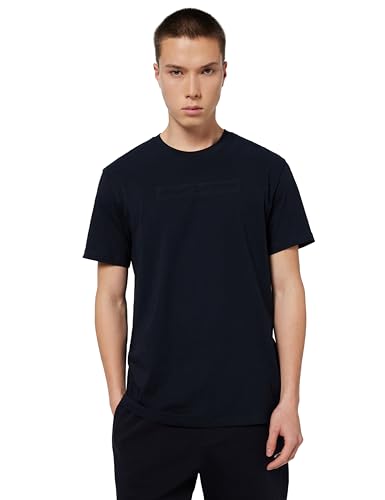 Armani Exchange T-Shirt à Manches Courtes pour Homme avec Logo sur Le Devant Bleu M, Bleu foncé, M