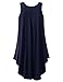 URBANCLEO Womens Scoop Neck Sleeveless Elong Tunic Top Shirt Navy XLarge