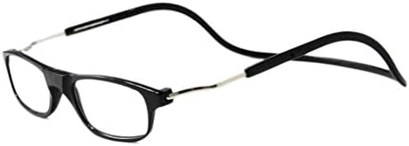 Magnetic Reading Glasses, MMHDZ Adjustable Front Connect Reader Magnetic Reading Glasses for Women and Men (Black, 2.5)