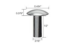 3/16" Diameter X 1/2" Length Brazier Head Solid